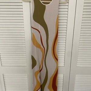 MINKPINK Cream Sheath Maxi Dress Sleeveless Resort Wear
